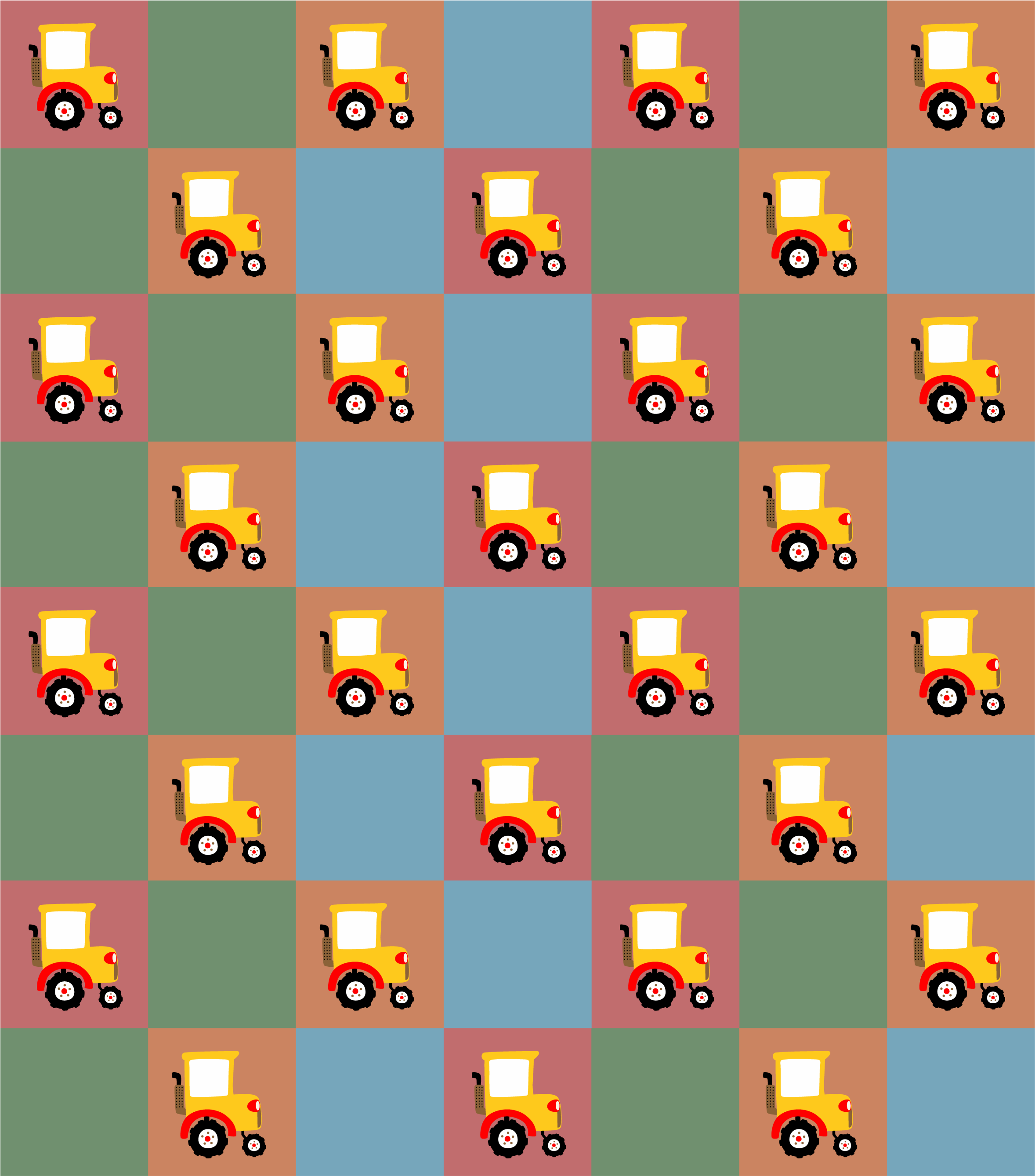 Vinylteppich kindlich traktormuster - TenStickers