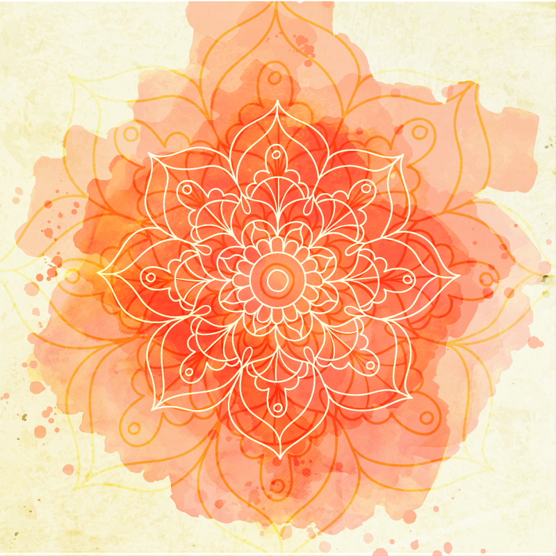 Vinyl teppich mandala mandala blüte - TenStickers