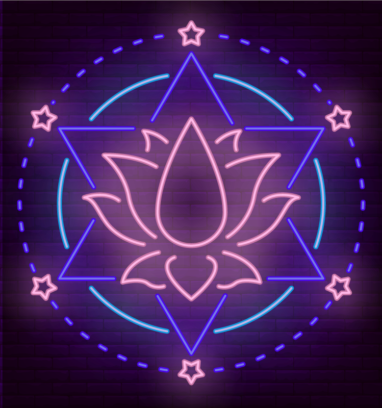 Vinyl teppich mandala neon muster - TenStickers