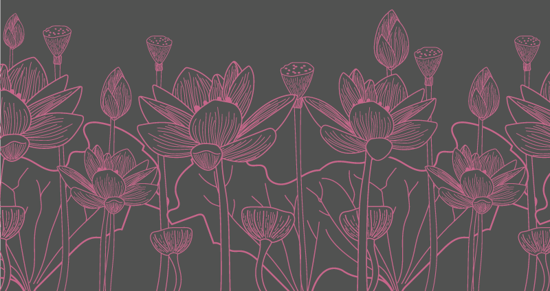 Vinyl Teppich Blumen blumenkonturskizze - TenStickers