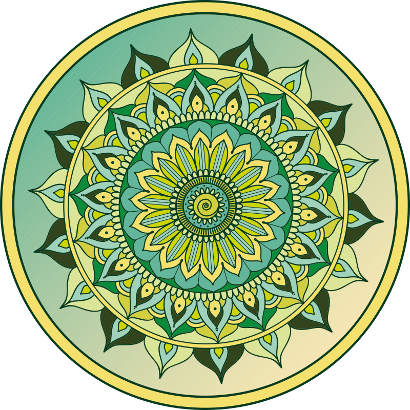 Vinyl teppich mandala lebhaftes mandala muster - TenStickers