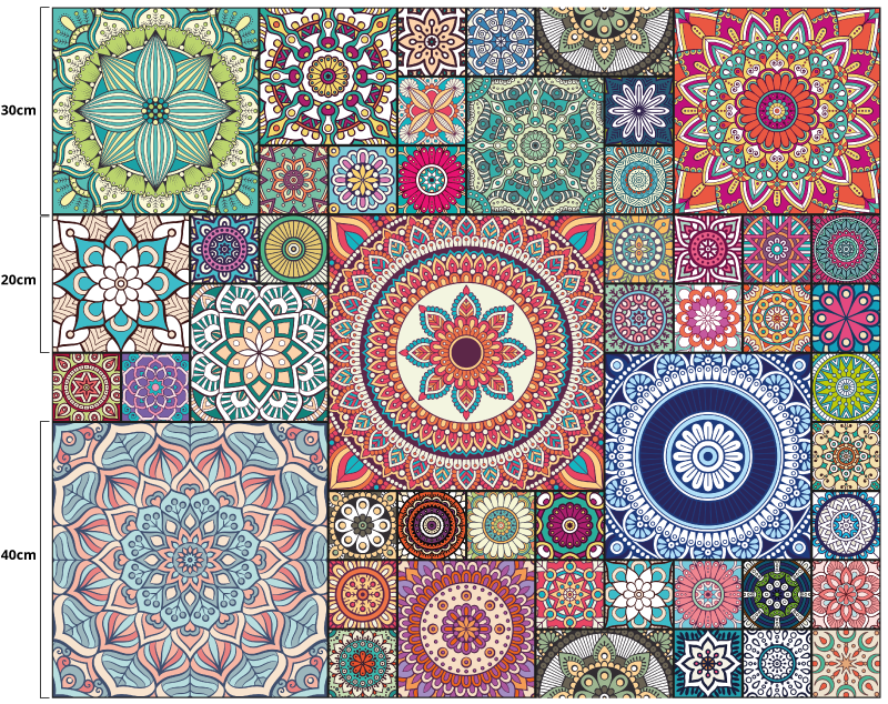 Vinyl teppich mandala mit mandala mustern - TenStickers