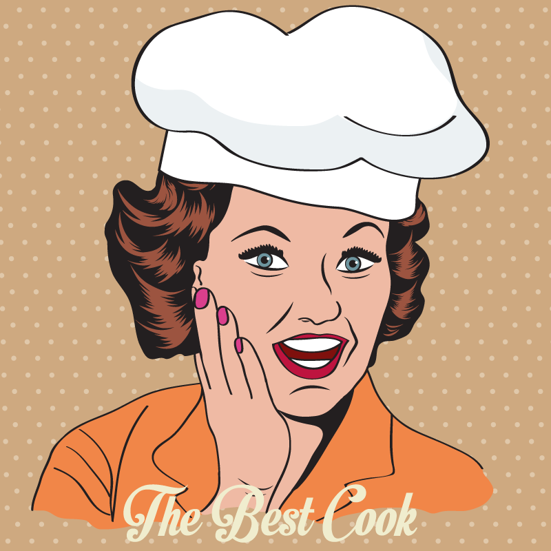 Vinyl Teppich Retro lächelnde Köchin - TenStickers