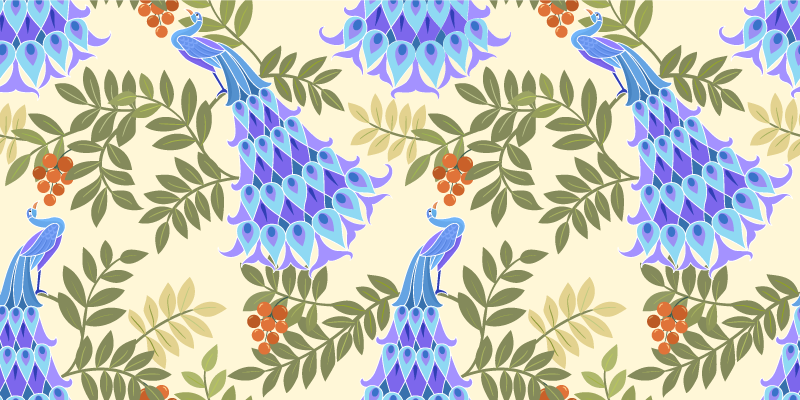 Vinyl Teppich Tiere Pfauenmuster - TenStickers