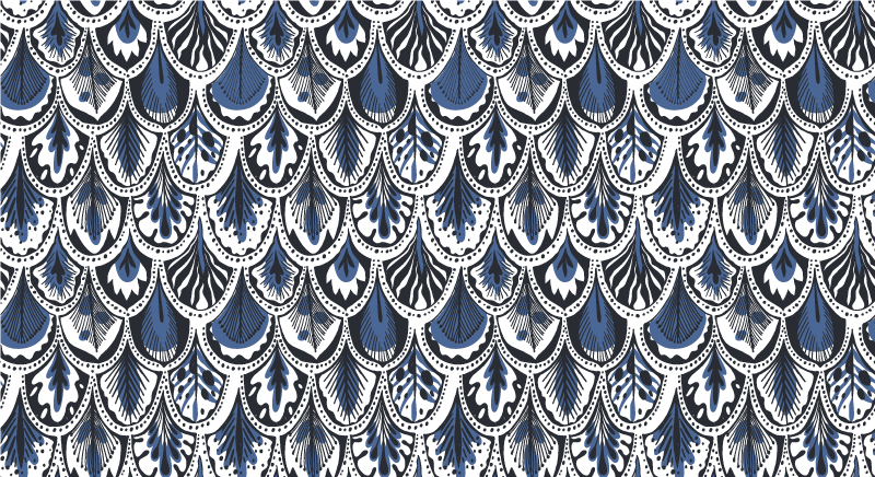 Vinyl Teppich Fliesenoptik pfauenschwanzmuster - TenStickers