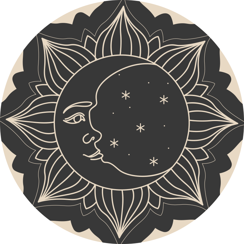 Vinyl Teppich Mandala sonne und mond - TenStickers