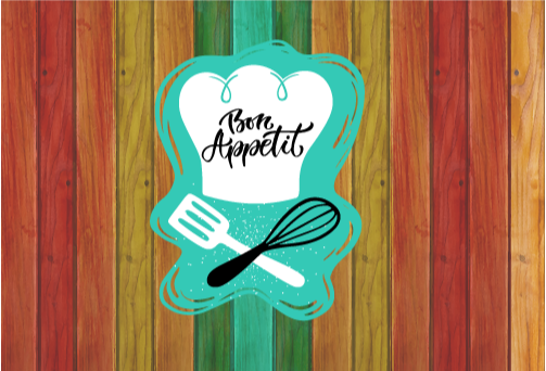 Vinyl Teppich Spruch guten appetit-emblem - TenStickers