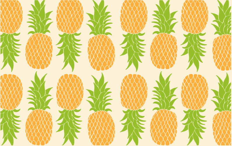 Vinyl Teppich Blumen ananas-muster - TenStickers