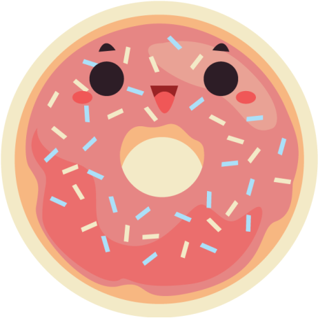 Vinylteppich kindlich animierter donut - TenStickers