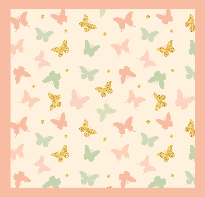 Vinyl Teppich Baby schmetterling pastell - TenStickers