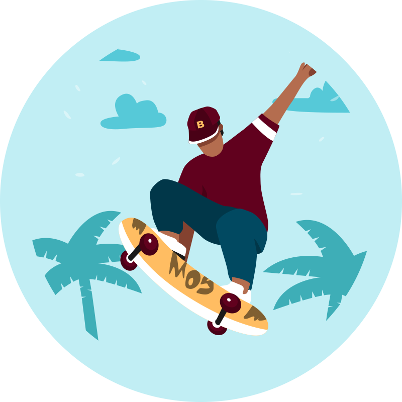 Vinyl Teppich Jugendzimmer skateboarding-illustration - TenStickers