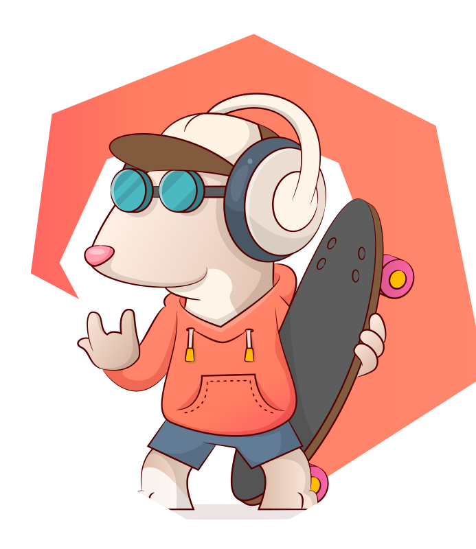 Vinylteppich kindlich skater maus abbildung - TenStickers