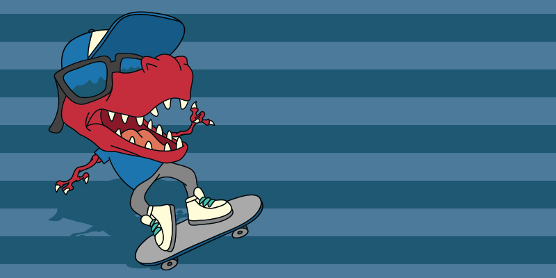 Vinylteppich kindlich skateboard-dinosaurier - TenStickers