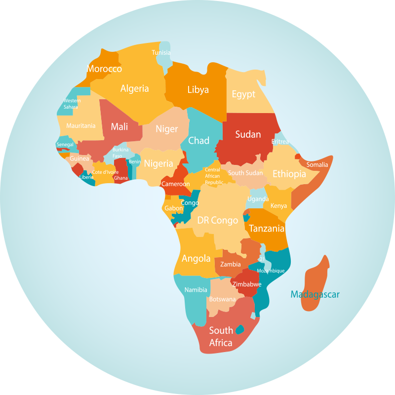 Vinyl Teppich Weltkarte afrika kontur - TenStickers