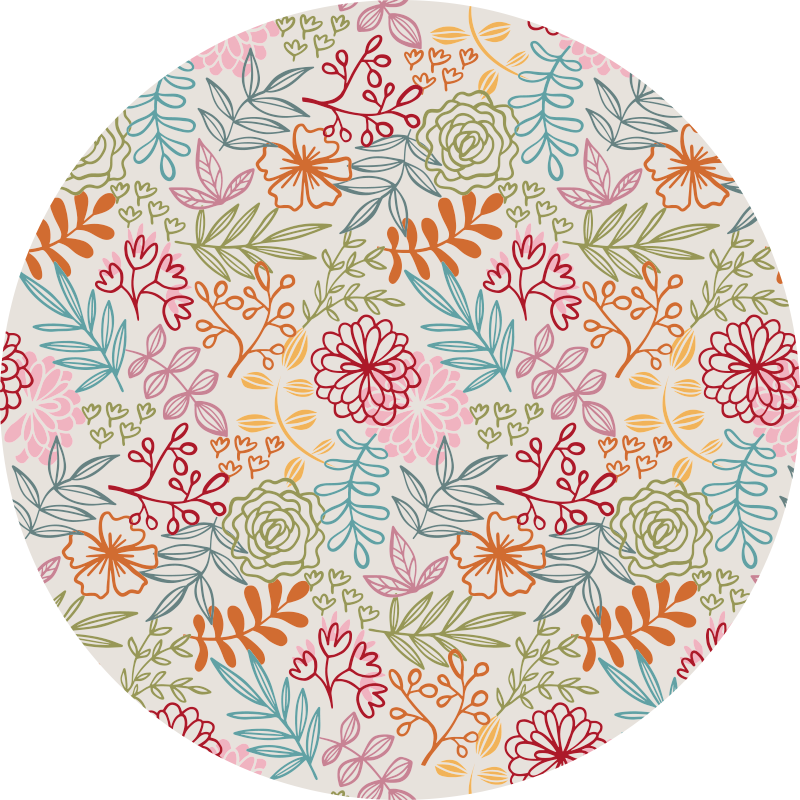 Vinyl Teppich Blumen florale pastellpalette - TenStickers
