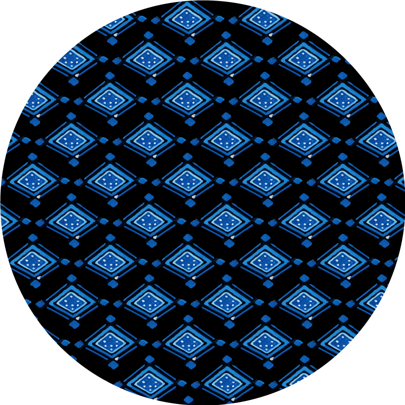 Vinyl Teppich geometrisch blaues rautenmuster - TenStickers