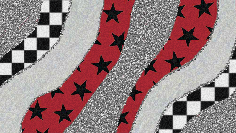 Vinyl Teppich Imitation sternenrote wellen - TenStickers