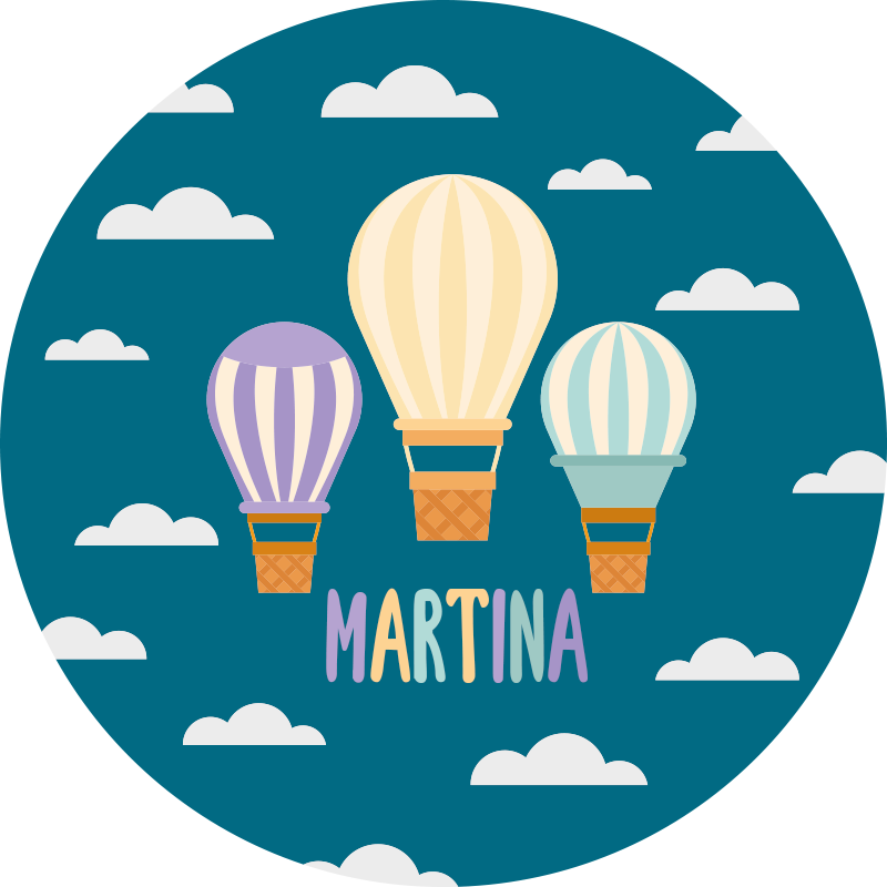 Vinylteppich kindlich luftballons mit namen - TenStickers