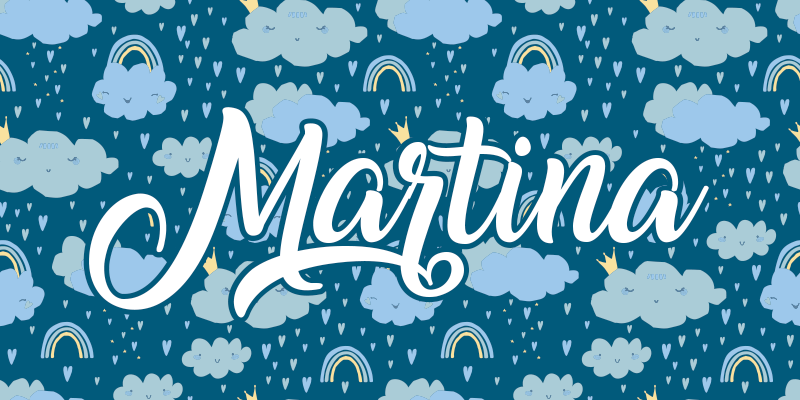 Vinylteppich kindlich blaue wolken mit namen - TenStickers