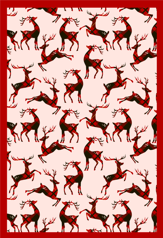 Vinyl Teppich Weihnachten rentier rotes muster - TenStickers
