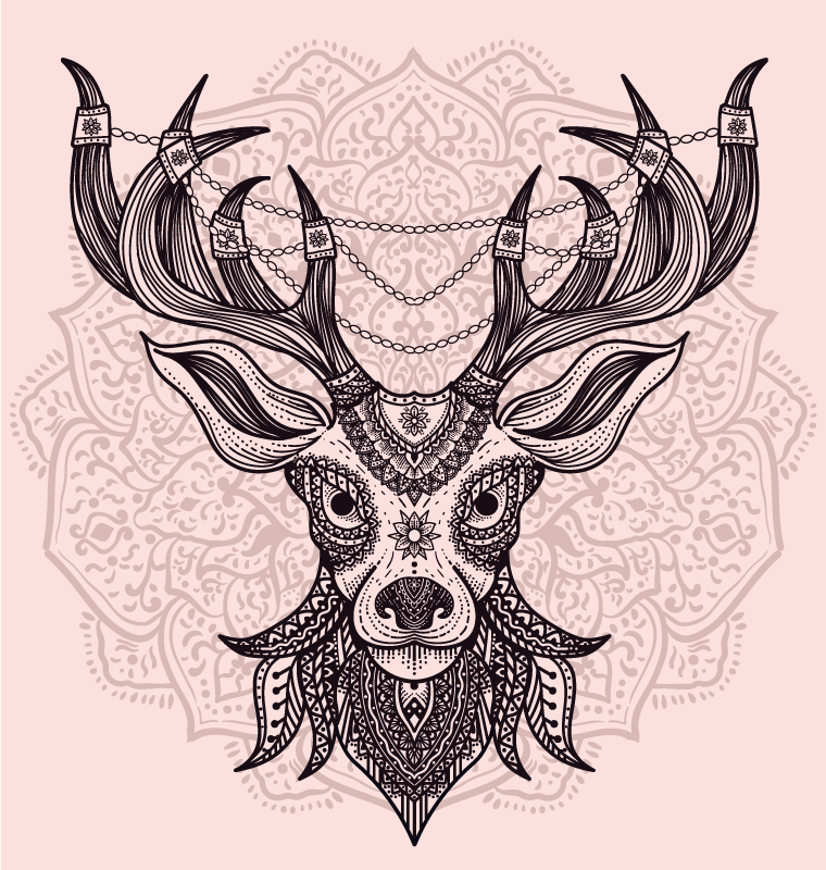 Vinyl Teppich Tiere graues hirschmotiv - TenStickers