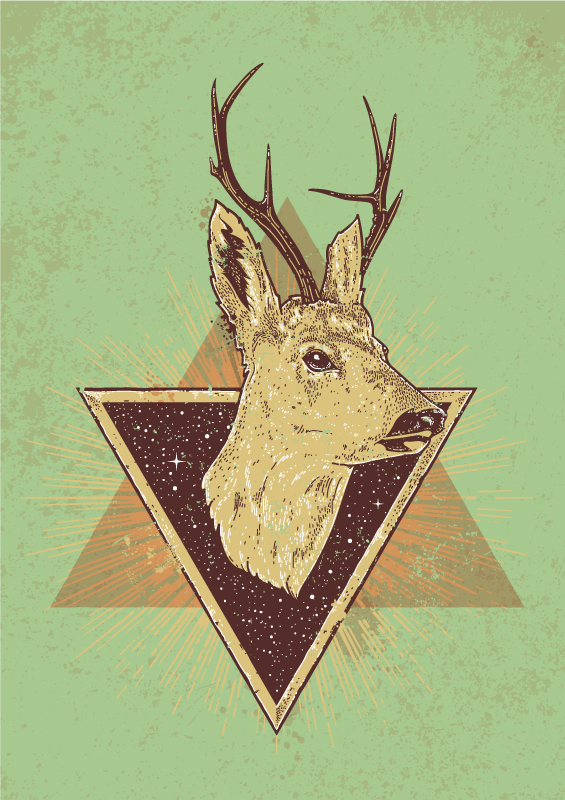 Vinyl Teppich Tiere stilisierter hirschkopf - TenStickers