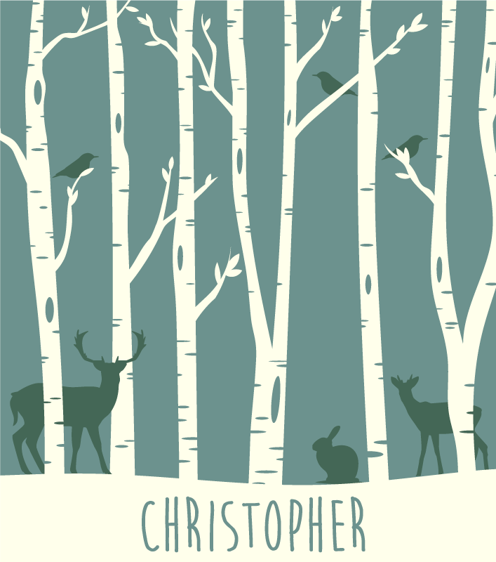 Vinyl Teppich mit Namen waldfreunde thema - TenStickers