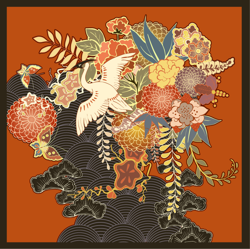 Vinyl Teppich Blumen aufwendiges botanisches element - TenStickers