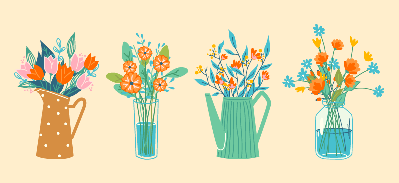 Vinyl Teppich Blumen blumendekoration - TenStickers