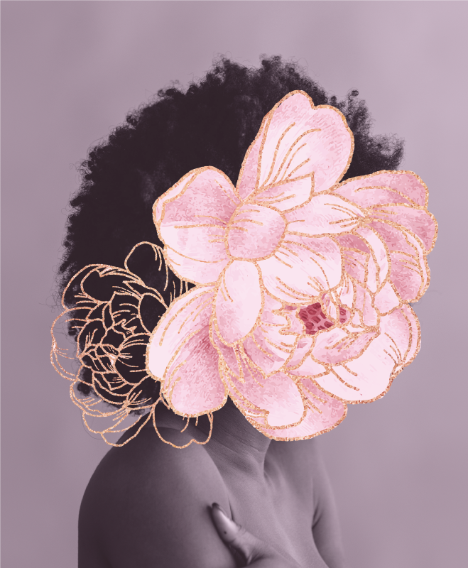 Vinyl Teppich Wohnzimmer anmutige botanische silhouette - TenStickers