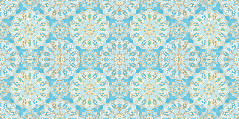 Vinyl Teppich Mandala blaue komplizierte elemente - TenStickers