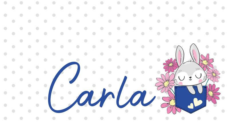 Vinylteppich kindlich graues häschen mit namen - TenStickers