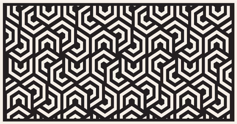 Vinyl Teppich geometrisch schwarz-weiße sechsecke - TenStickers