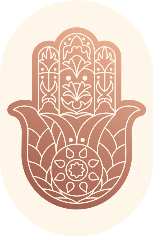Vinyl Teppich Mandala beige hand der fatima - TenStickers