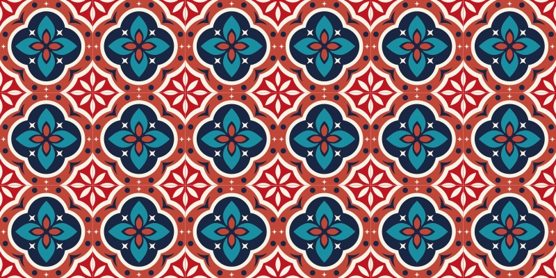 Vinyl teppich mosaik lebendige botanische motivation - TenStickers