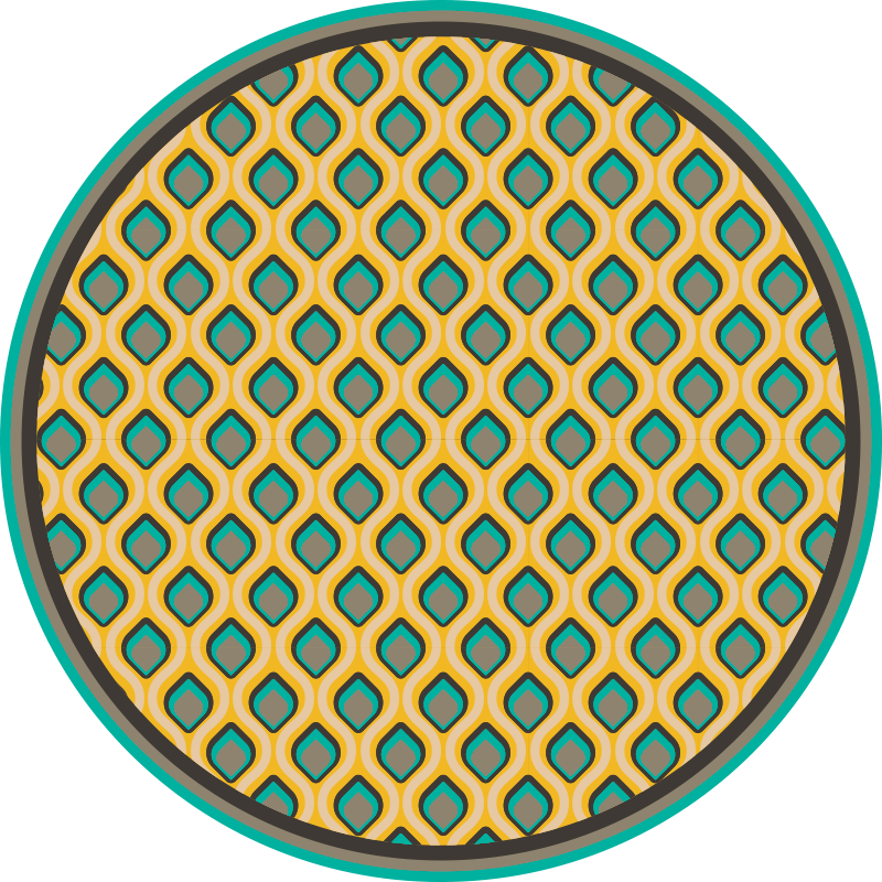 Vinyl teppich küche im modernen mid-century-muster - TenStickers