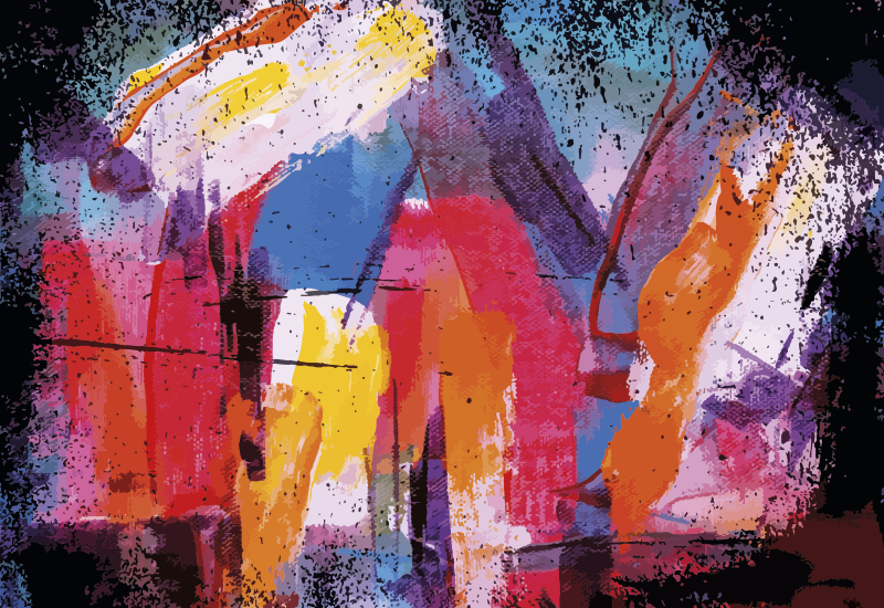 Vinyl Teppich modern lebendige abstrakte spritzer - TenStickers