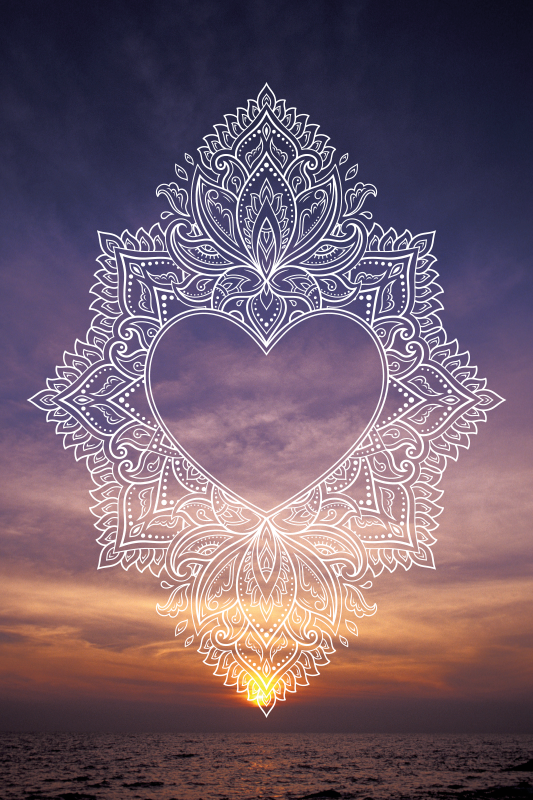 Vinyl Teppich Mandala herzliches elegantes design - TenStickers