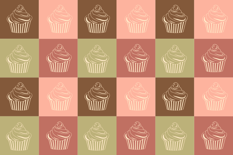 Vinylteppich kindlich cupcake-musterspiel - TenStickers