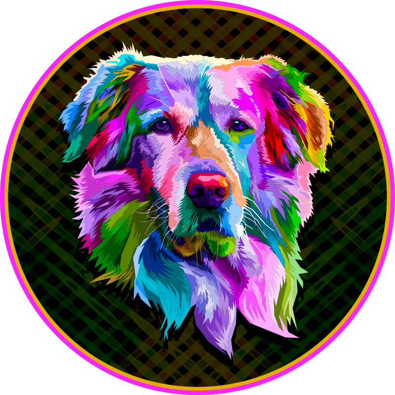 Vinyl Teppich Tiere bunte hundekunstwerke - TenStickers