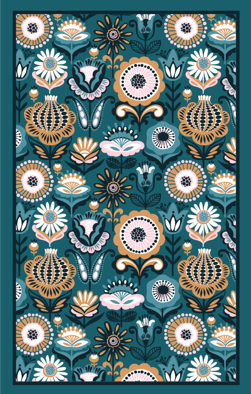 Vinyl Teppich Schlafzimmer florale blattmuster - TenStickers