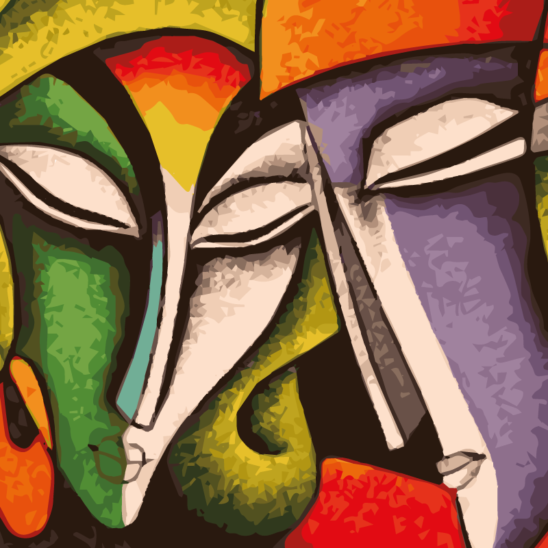 Vinyl Teppich Schlafzimmer lebendige abstrakte porträts - TenStickers