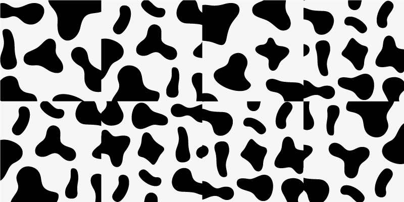 Vinyl Teppich Tiermuster schwarz-weiße kuh - TenStickers