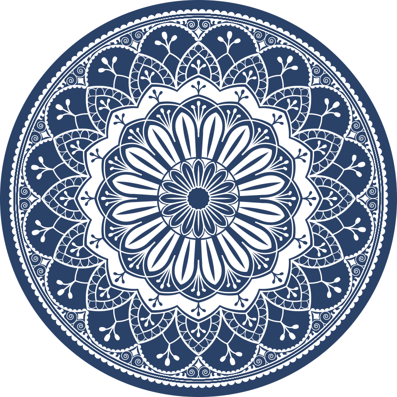 Vinyl Teppich Mandala marine botanische zusammensetzung - TenStickers