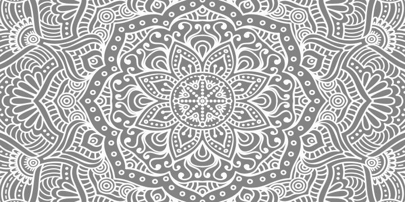 Vinyl Teppich Mandala verziertes graues muster - TenStickers