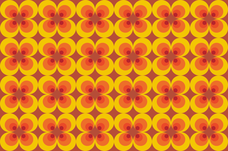 Vinyl Teppich geometrisch 70er jahre retro Kreise - TenStickers