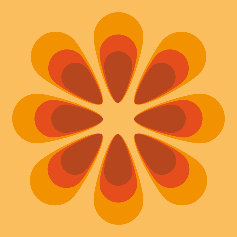 Vinyl Teppich Wohnzimmer retro-blumenform - TenStickers