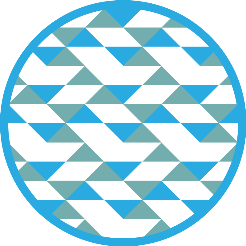 Vinyl Teppich geometrisch blaue und grüne elemente - TenStickers