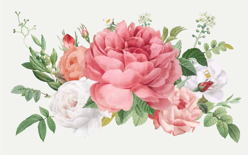 Vinyl Teppich Blumen lebendiges blumenarrangement - TenStickers