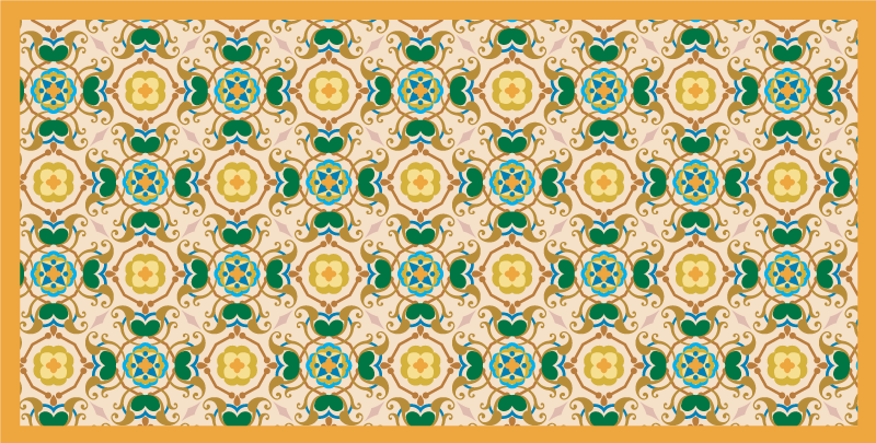 Vinyl Teppich Bad florale beige ornamente - TenStickers